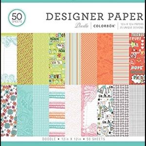 COLORBOK DOODLE DESIGNER PAPER, 50 COUNT.